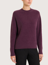 Maglia girocollo con punto riso in Soft Wool Viola Donna - Ragno
