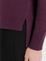 Maglia girocollo con punto riso in Soft Wool Viola Donna - Ragno
