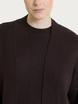 Cardigan aperto con punto riso in Soft Wool Marroni Donna - Ragno