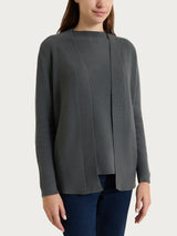 Cardigan aperto con punto riso in NaturalSoft Grigi Donna - Ragno