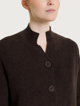 Cardigan lupetto con punto riso in Soft Wool Marroni Donna - Ragno