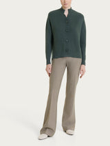Cardigan lupetto con punto riso in Soft Wool Grigi Donna - Ragno