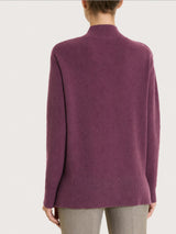 Cardigan lupetto con punto riso in Soft Wool Viola Donna - Ragno
