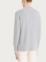 Cardigan con scollo a V e punto riso in Lurex Soft Wool Neri Donna - Ragno