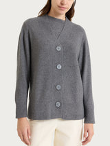 Cardigan con scollo a V e punto riso in Lurex NaturalSoft Neri Donna - Ragno