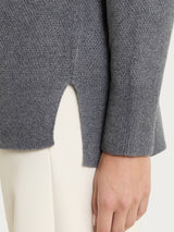Cardigan con scollo a V e punto riso in Lurex NaturalSoft Neri Donna - Ragno