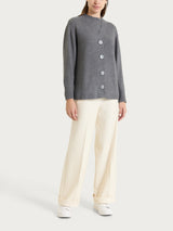 Cardigan con scollo a V e punto riso in Lurex NaturalSoft Neri Donna - Ragno