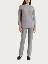 Maglia girocollo con punto riso in Lurex NaturalSoft Neri Donna - Ragno