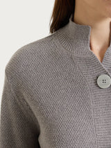 Cardigan lupetto con punto riso in Lurex NaturalSoft Neri Donna - Ragno