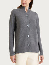 Cardigan lupetto con punto riso in Lurex NaturalSoft Neri Donna - Ragno