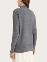 Cardigan lupetto con punto riso in Lurex NaturalSoft Neri Donna - Ragno