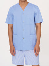 Pigiama corto aperto in navetta di cotone Rosa Uomo - Ragno