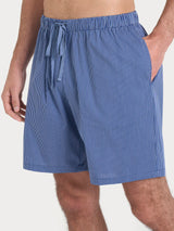 Pantaloncino corto in navetta di cotone Blu Uomo - Ragno