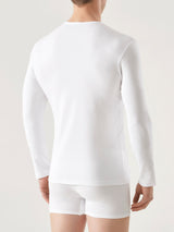 Comfort - Maglietta girocollo a manica lunga in cotone elasticizzato - - Ragno