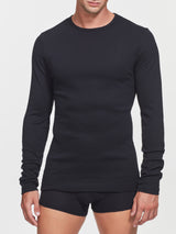 Maglia girocollo in Thermo Cotton Neri Uomo - Ragno