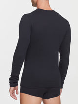 Maglia girocollo in Thermo Cotton Neri Uomo - Ragno