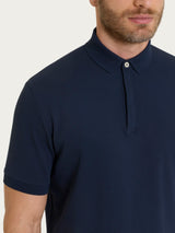 Polo in Cotton Piquet Stretch Blu Uomo - Ragno