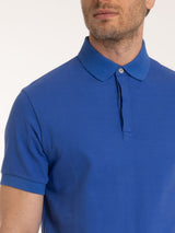 Polo in Cotton Piquet Stretch Blu Uomo - Ragno