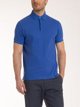 Polo in Cotton Piquet Stretch Blu Uomo - Ragno