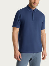 Polo in Cotton Piquet Stretch Blu Uomo - Ragno