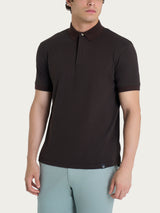 Polo in Cotton Piquet Stretch Marroni Uomo - Ragno