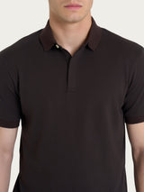 Polo in Cotton Piquet Stretch Marroni Uomo - Ragno