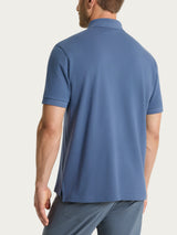 Polo in Cotton Piquet Stretch Blu Uomo - Ragno
