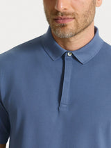 Polo in Cotton Piquet Stretch Blu Uomo - Ragno
