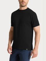 Maglietta girocollo in Cotton Piquet Stretch Neri Uomo - Ragno