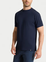 Maglietta girocollo in Eco Cotton Piquet Stretch Blu Uomo - Ragno