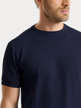 Maglietta girocollo in Cotton Piquet Stretch Blu Uomo - Ragno