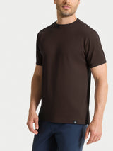 Maglietta girocollo in Cotton Piquet Stretch Marroni Uomo - Ragno