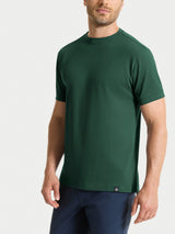 Maglietta girocollo in Cotton Piquet Stretch Verdi Uomo - Ragno