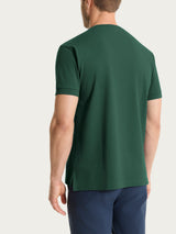 Maglietta girocollo in Cotton Piquet Stretch Verdi Uomo - Ragno