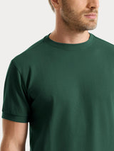Maglietta girocollo in Cotton Piquet Stretch Verdi Uomo - Ragno