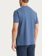 Maglietta girocollo in Eco Cotton Piquet Stretch Blu Uomo - Ragno