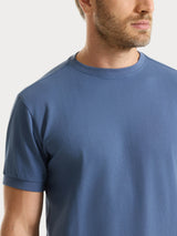 Maglietta girocollo in Eco Cotton Piquet Stretch Blu Uomo - Ragno