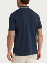 Hombres Azul Eco cotton Piquet Stretch Polo - Ragno
