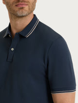 Hombres Azul Eco cotton Piquet Stretch Polo - Ragno