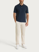 Hombres Azul Eco cotton Piquet Stretch Polo - Ragno