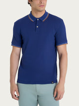 Polo in Eco Cotton Piquet Stretch Blu Uomo - Ragno