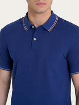 Polo in Eco Cotton Piquet Stretch Blu Uomo - Ragno