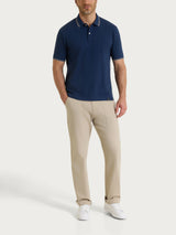 Polo in Eco Cotton Piquet Stretch Blu Uomo - Ragno