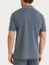 Polo in Cotton Piquet Stretch Neri Uomo - Ragno