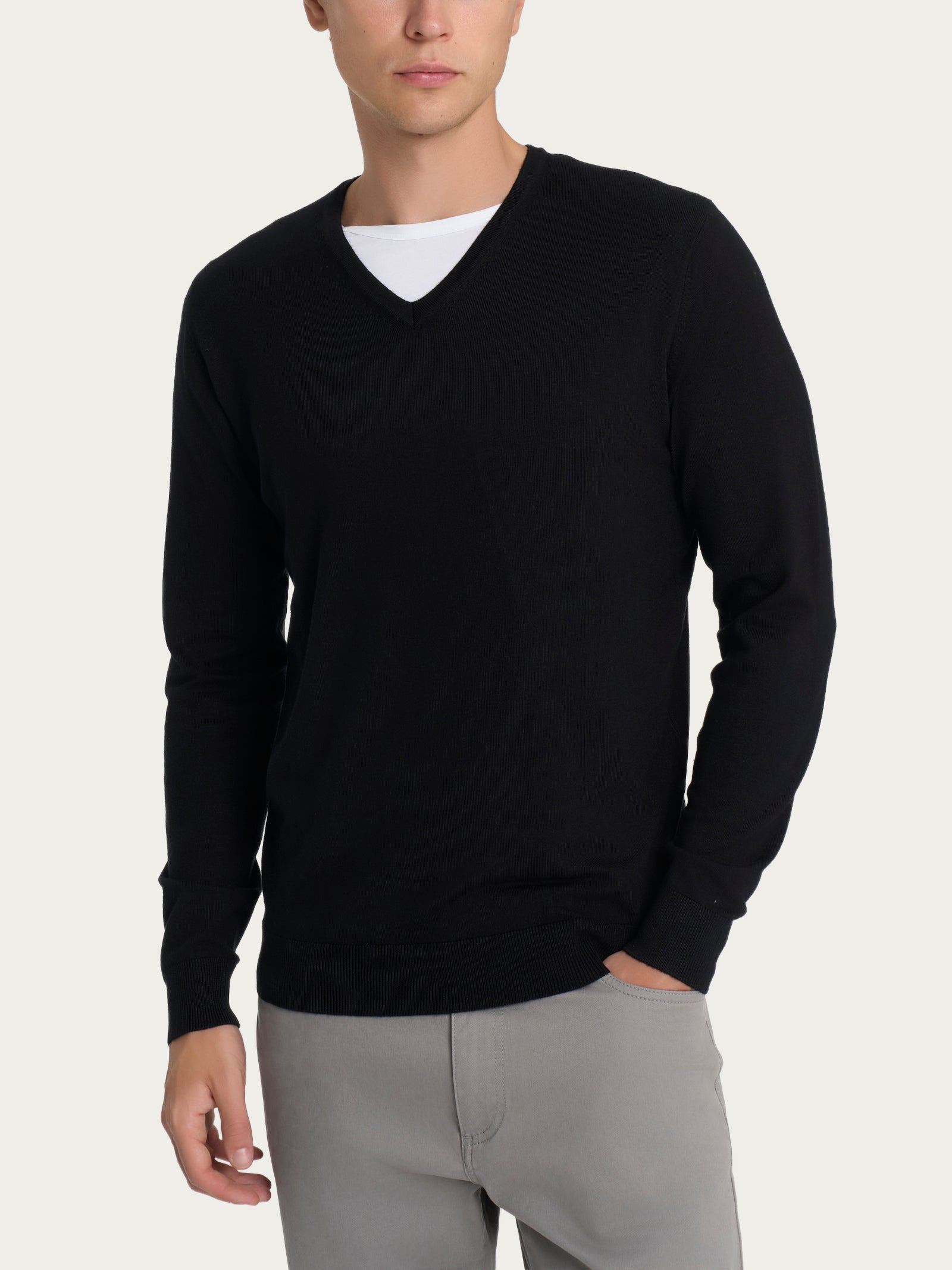 Pull scollo a V Four Seasons Neri Uomo - Ragno