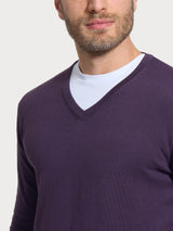 Pull scollo a V Four Seasons Viola Uomo - Ragno