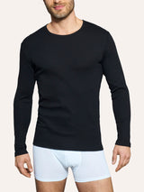 Thermo Cotton - Maglietta girocollo a manica lunga in caldo cotone Bianchi Uomo - Ragno