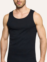Thermo Cotton - Canottiera a spalla larga in caldo cotone Neri Uomo - Ragno
