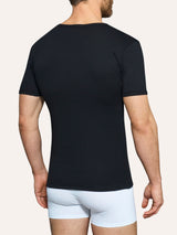 Thermo Cotton - Maglietta scollo V a manica corta in caldo cotone Blu Uomo - Ragno