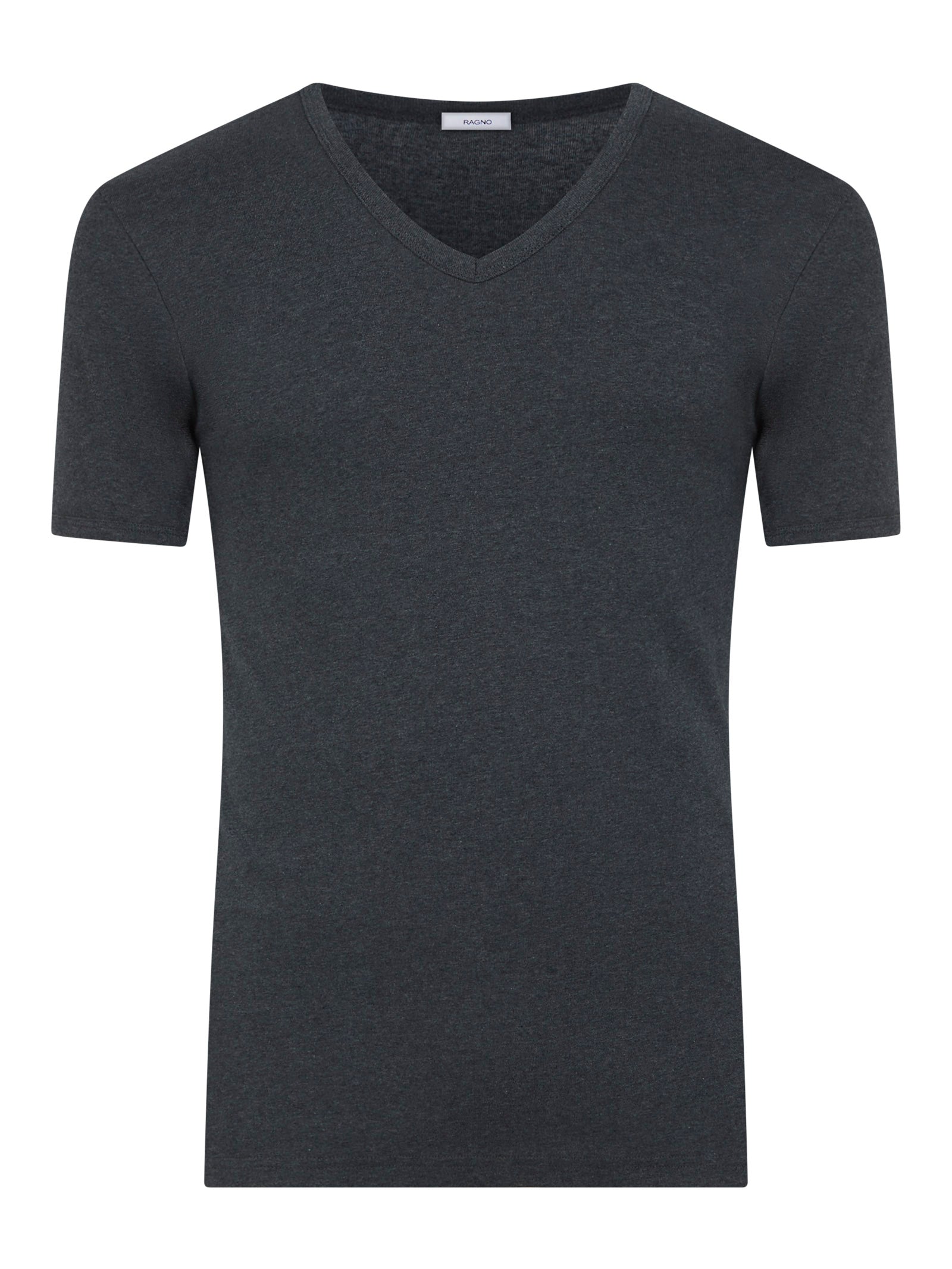 Thermo Cotton - Maglietta scollo V a manica corta in caldo cotone  Neri Uomo - Ragno